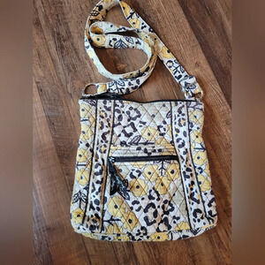 Vera Bradley Quilted Crossbody Purse with Matching Keychain Wallet